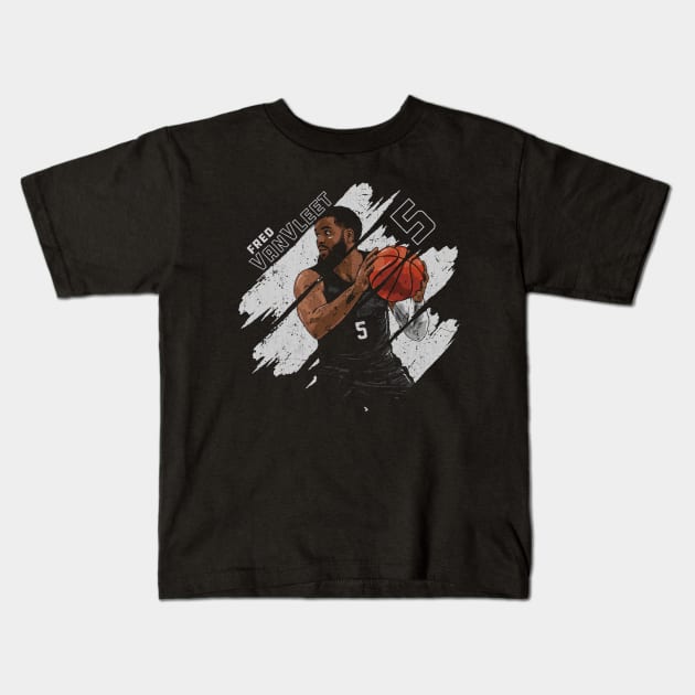 Fred VanVleet Houston Stripes Kids T-Shirt by ganisfarhan